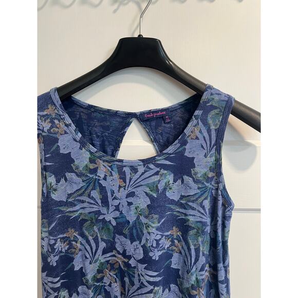 Fresh Produce Sleeveless Cotton Midi Dress Blue Tropical Pattern Boho Size XS - Picture 2 of 12